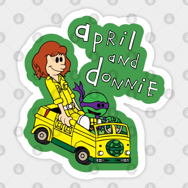 April & Donnie Sticker by Leidemer Illustration 